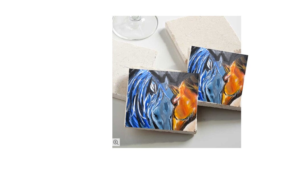 4x4 Art Print on Stone With Cork Back Etsy