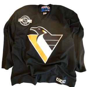 Vintage CCM Pittsburgh Penguins NHL Center Ice hockey jersey black XXL
