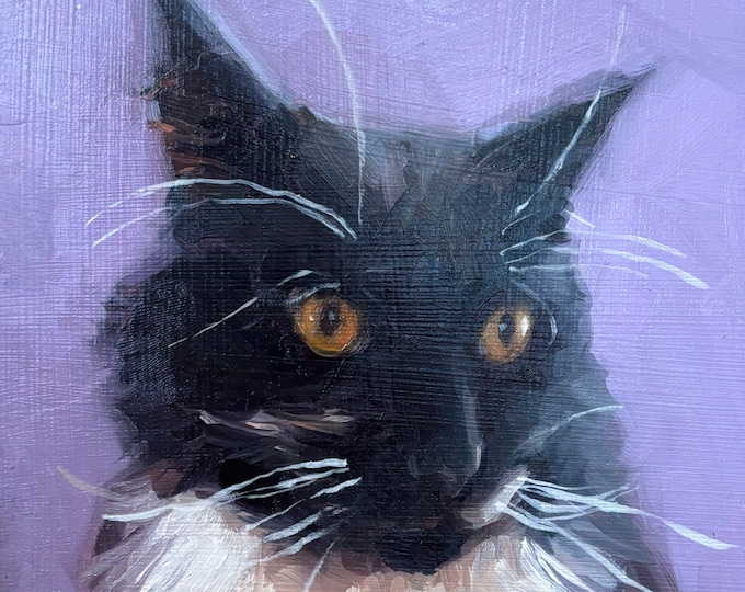 Custom cat oil painting from photo, Custom pet portrait, hand painted using oils, Pet commissions, Gift for cat lover, Pet memorial