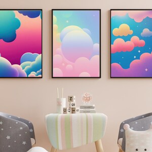 Pink and Blue Nursery Kids Cute Wall Art ,Nursery Gallery Set, Kids Wall Art, Baby Room Prints, Colorful Baby Decor, Newborn Gift Ideas