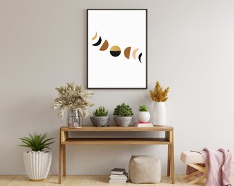 Moon Print, Phases of the Moon, Moon Wall Art, Moon Phases Poster, Lunar phases, Moon Phase Pictures, Moon Poster, Digital download.