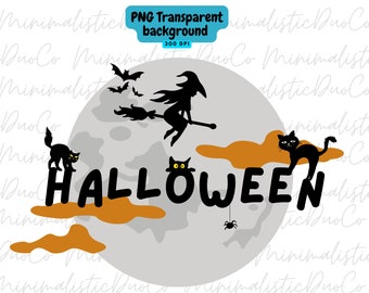 Halloween PNG, Halloween cat png, Cute halloween png, Halloween sublimation, halloween sublimation design, witch png, Halloween witch