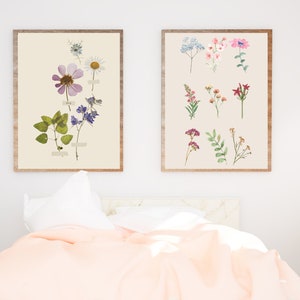 Watercolor Flowers Wall Art ,Floral Watercolor Print Set Of 2,Wildflower Field Wall Art, Printable Colorful Flower Artwork, Digital Download