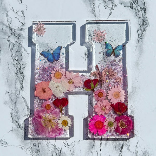 Floral Resin Letter