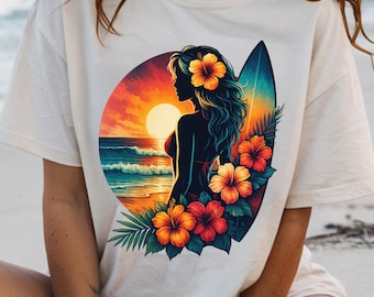Sunset PNG, Summer Vacation T-Shirt Design, Digital Download