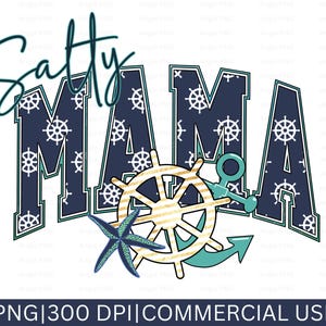 Mama PNG, Salty Mama PNG, Clipart Náutico, Estilo Verão, Caneca Impressão Sob Demanda, Sublimação Mama, Design de Camiseta, Praia Png, Verão PNG, Mãe