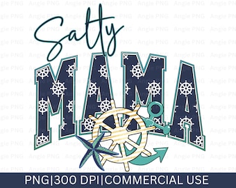 Salty Mama Nautical PNG, design per maglietta estiva, download digitale