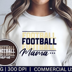 Football Mama PNG: Game Day T-Shirt Design, Digital Download