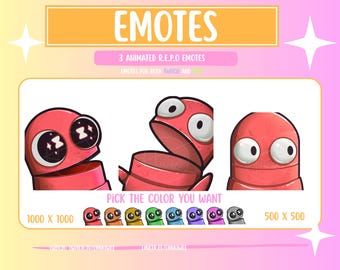 REPO Emotes, emoticonos animados de Twitch, Kick, Discord (ROJO)