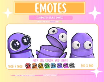REPO Emotes, emoticonos animados de Twitch, Kick, Discord (PÚRPURA)