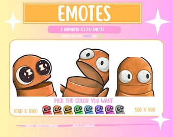 REPO Emotes, emoticonos animados de Twitch, Kick y Discord (naranja)
