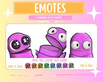 REPO Emotes, emoticonos animados de Twitch, Kick, Discord (ROSA)