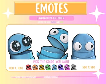 REPO Emotes, emoticonos animados de Twitch, Kick y Discord (AZUL)