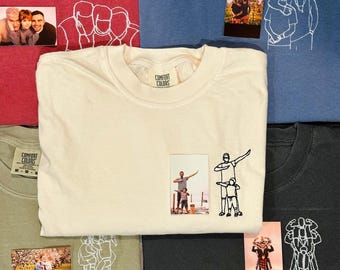 Camisa bordada con retrato de papá, camisa con foto, camiseta para papá, camisas personalizadas para el Día del Padre con imágenes, camisa con colores cómodos, regalos para papá primerizo