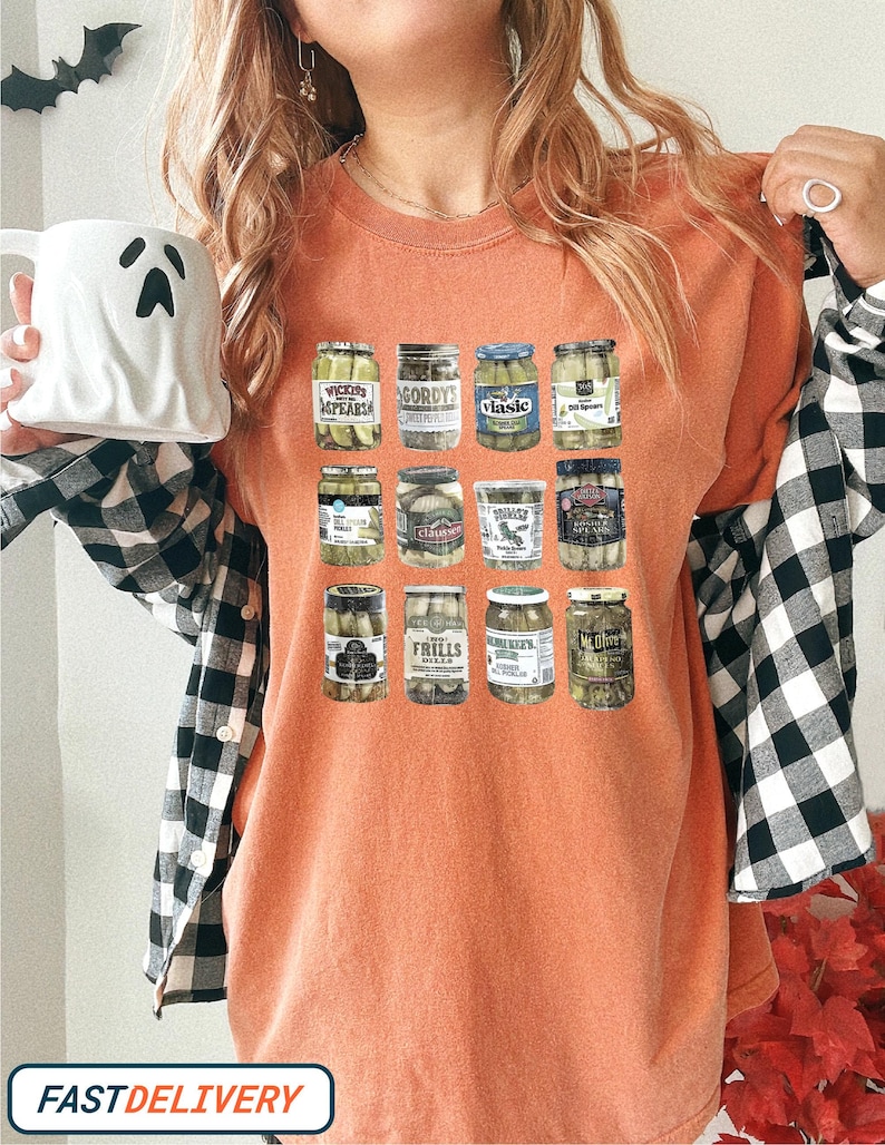 Pickle T-shirt, Comfort Colors Shirt, Vintage Canned Pickles Shirt, Pickle Jar Shirt, Vintage Comfort Colors Shirt, Women Christmas Gift image 2