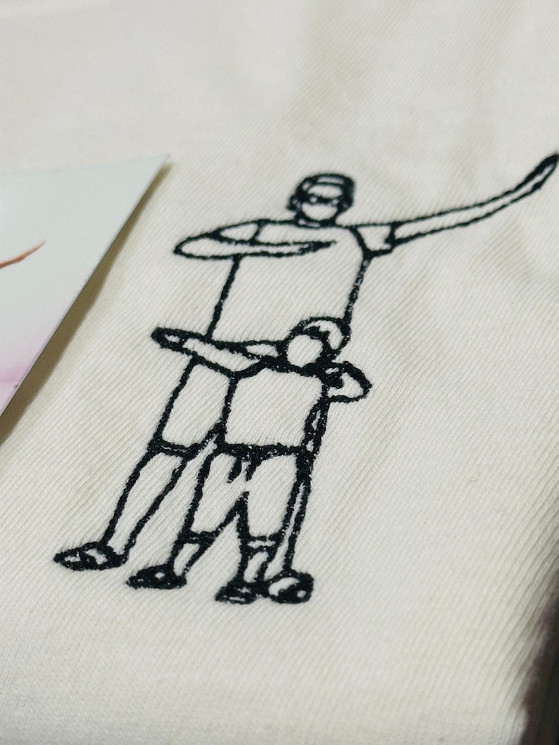 Embroidered Dad Portrait Shirt, Dad Shirt With Photo, Dad Tee, Custom Fathers Day Shirts With Pictures, Comfort Colors Shirt, New Dad Gifts imagem 3