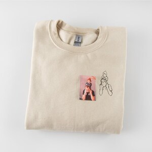 Embroidered Custom Portrait from Photo Sweatshirt, Father day Sweatshirts, , Custom Photo Hoodie, Embroidered Personalized Gift ,Father day