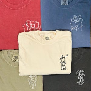 Embroidered Dad Portrait Shirt, Dad Shirt With Photo, Dad Tee, Custom Fathers Day Shirts With Pictures, Comfort Colors Shirt, New Dad Gifts imagem 4