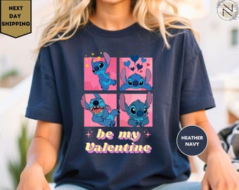 Disney Stitch Be My Valentine Shirt, Disney Valentines Day T-Shirt, Cute Couple Romance Tee, Disneyland Honeymoon