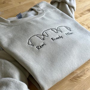 Custom Embroidered Dog Dad Hoodie, Outline Dog Ears Sweatshirt, Embroidered Dog Sweatshirt, Outline Embroidered Sweatshirt, Custom Dog image 4