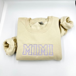 Custom Embroidered Mimi Sweatshirt, Grandma Sweatshirt Embroidered, Personalized Mimi, Momma, Mama