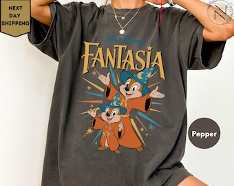 Camiseta divertida de Mickey Fantasia con disfraz de Chip y Dale, camiseta de viaje a Disneyland, camiseta de WDW, camiseta de Rescue Ranger, camiseta a juego de Disneyland