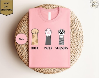 Rock Paper Scissors Shirt, Razor Tipped Murder Mittens Tee, Funny Cat Shirt, Cat Owner T-Shirt, Animal Lover Shirt