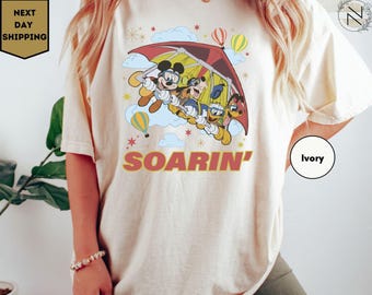 Comfort Colors Soarin' Around The World Shirt, Mickey & Friends T-shirt, Disney Ride Epcot Center T-Shirt, Family Vacation