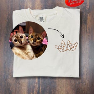 Custom Pet Embroidered Shirt, Custom Pet Shirt, Custom Embroidered Pet Tshirt, Personalized Pet Face and Pet name Tee, Comfort Colors Custom