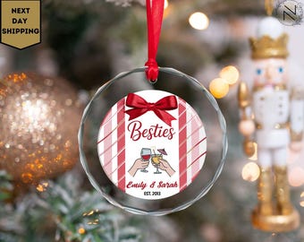 Personalized Best Friends Ornament, Custom Friendship Keepsake, Personalized Christmas Gifts for Best Friends Gift