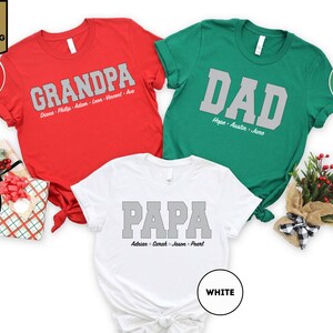 Dad Shirt With Kids Names, Personalized Papa T-shirt, Grandpa Tee, Grandkids Names Shirt, Father&#39;s Day Gift Tees