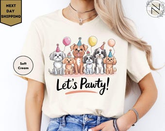 Let's Pawty Birthday shirt, Puppy Birthday party shirt, Boy Birthday shirt, Dog party shirt, Family Birthday Shirt