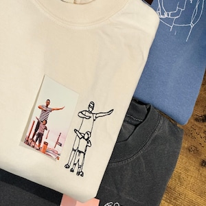 Embroidered Dad Portrait Shirt, Dad Shirt With Photo, Dad Tee, Custom Fathers Day Shirts With Pictures, Comfort Colors Shirt, New Dad Gifts imagem 2