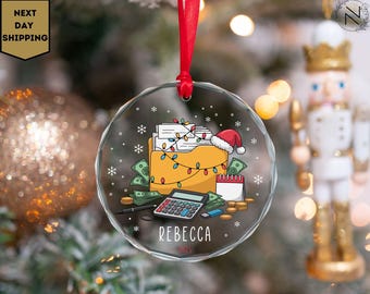 Personalized Accountant Ornament, Custom Tax Season Christmas Tree Decor with Name, Gift for CPA, Bookkeeper Gift