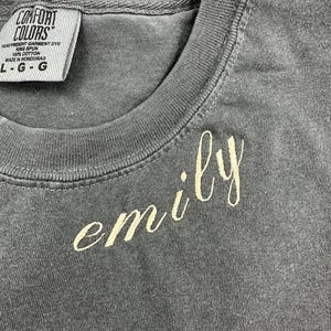 Custom Name Embroidered Comfort Colors T Shirt, Custom Embroidery Shirt, Embroidered Tee, Custom Text Tee, Gift for Dad, Custom Gift