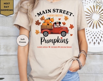 Main Street Farm Fresh Pumpkins Shirt, Disney Fall Shirts, Disney Fall Trip Shirt, Retro Autumn Shirt, Disney Tee