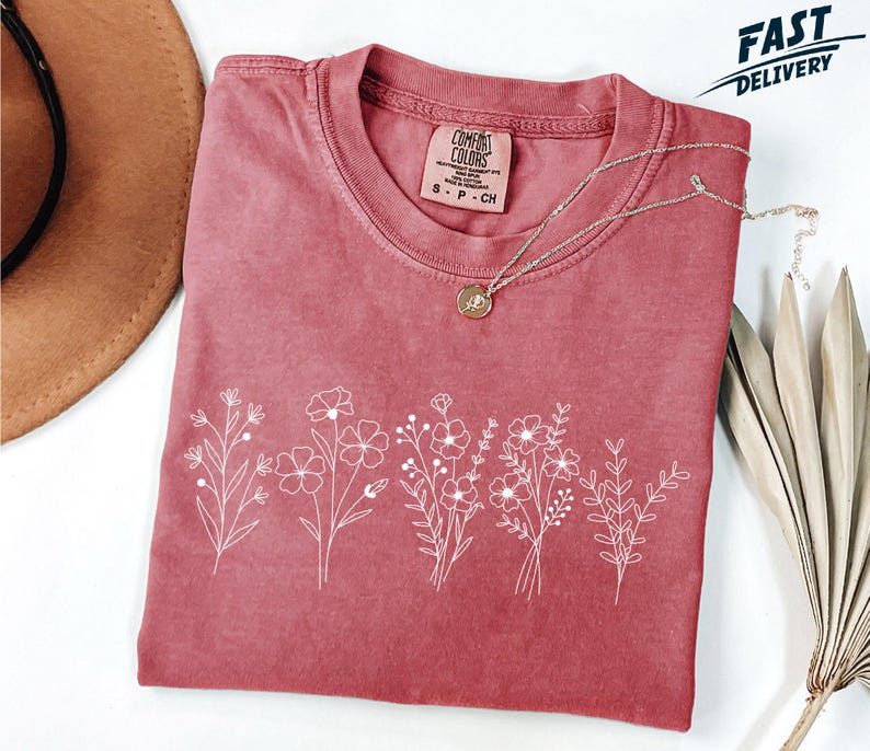 Comfort Colors Wildflower Shirt, Floral Cottagecore Shirt, Botanical Shirt, Flower Shirt, Nature Shirt, Wildflower Tshirt,Wild Flower Shirt immagine 3