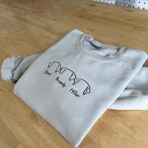 Custom Embroidered Dog Dad Hoodie, Outline Dog Ears Sweatshirt, Embroidered Dog Sweatshirt, Outline Embroidered Sweatshirt, Custom Dog image 3