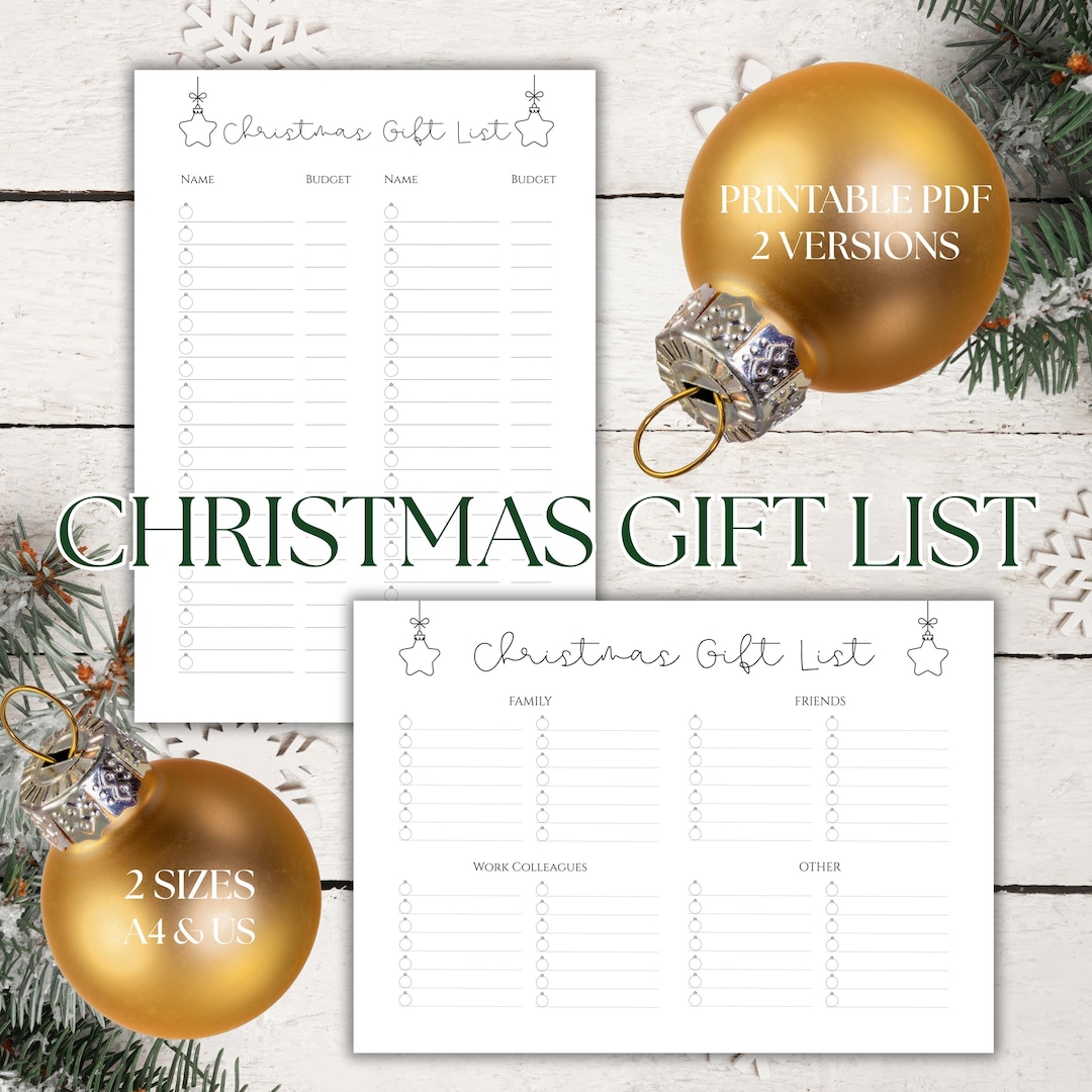 Image 6 for Xmas Present List Template