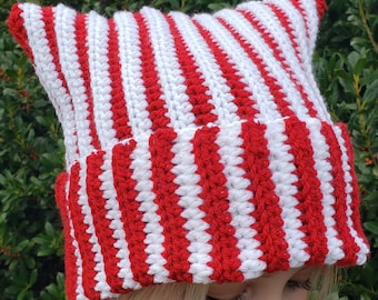 Crochet Christmas Peppermint Hat