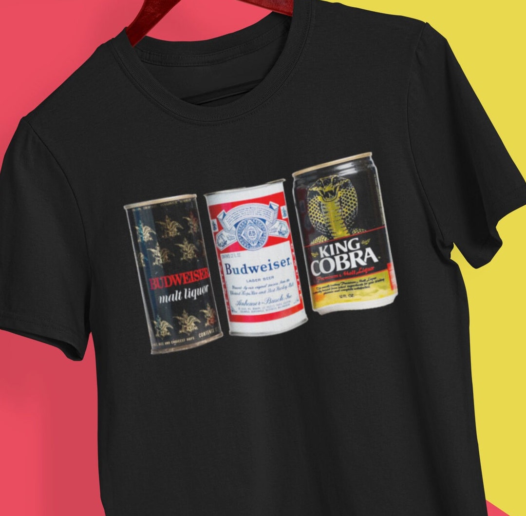Budweiser Shirt King Cobra Malt Liquor Vintage Beer Cans Gift Etsy