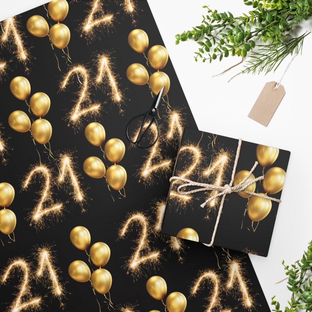 21st Birthday Wrapping Paper, 21st Birthday Gift Wrap, 21st Birthday ...