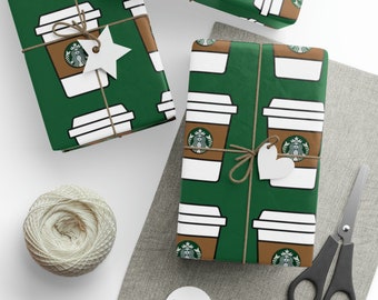 Starbucks Gift Wrap, Starbucks Wrapping Paper, Starbucks Lover, Starbucks Gift, Coffee Lover, Starbucks Addict