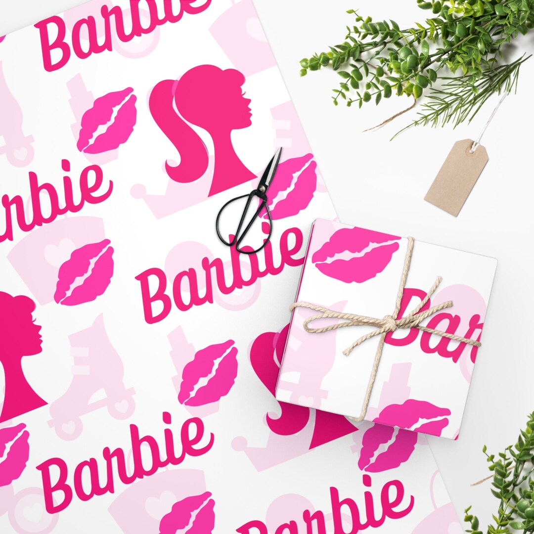 Barbie Wrapping Paper Customizable Gift Wrap Barbie Gift Etsy