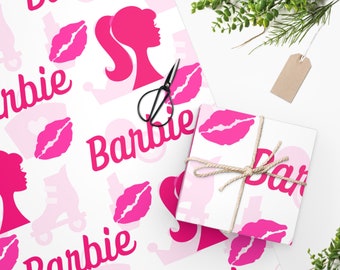 Barbie wrapping paper, customizable gift wrap, barbie gift, barbie party, barbie gift wrap