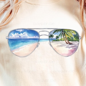 Beach Sunglasses PNG - Beach Life PNG - Beach Day Clipart - Tropical Beach Glasses Png - Vacation Mode Png - Summer Beach Png