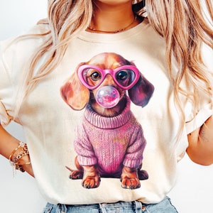 Roze teckel roze kauwgom png grappige hond meme png Worsthond png Roze kauwgom png Hond met zonnebril png