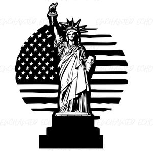 Statue of Liberty America USA Flag SVG + PNG Set - American Landmark Svg Liberty Png Statue Png Lady Liberty Clip Art Symbol of Nyc Svg