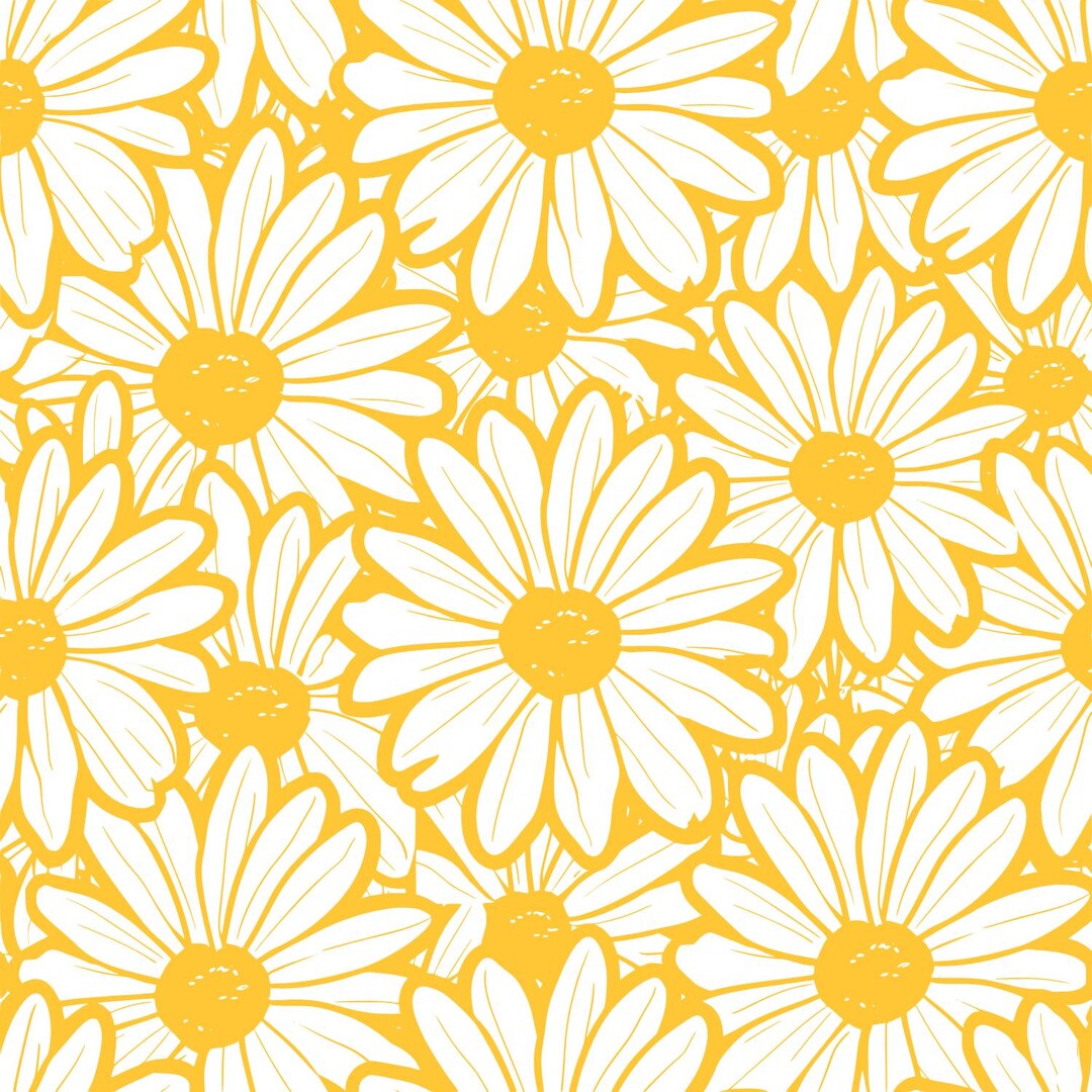 Daisy Seamless Pattern SVG Wildflowers Floral Repeating Design - Etsy