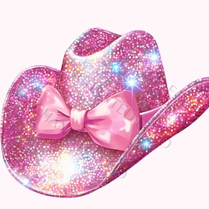 Disco Cowgirl Hut Png - Glitter Western Pink Png - Küsten-Cowgirl Disco Ball Rosa Png Png Kokette Rosa Schleife Png Rosa Schleife Sublimation